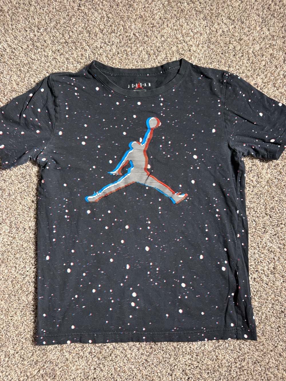 Jordan Black Tee with Blue and Red Jumpman